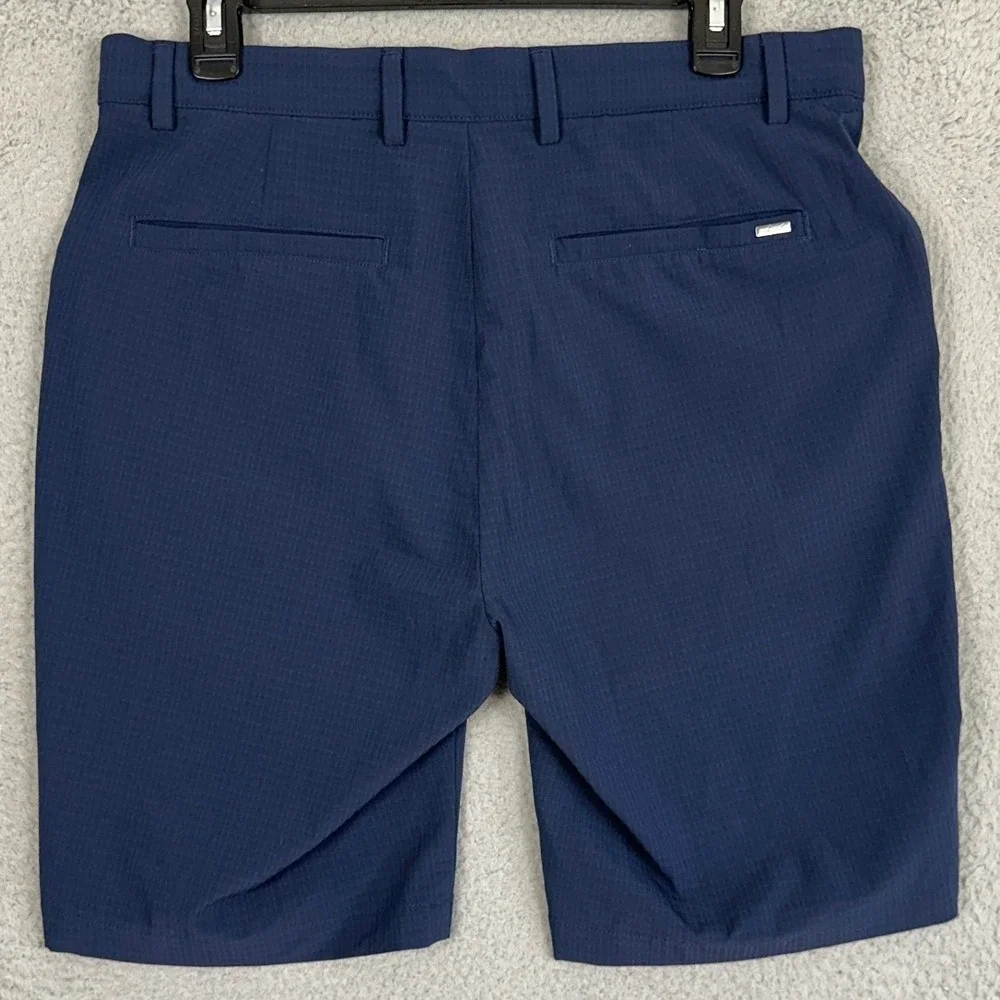 Greg Norman Shorts Mens 32 Navy Blue Golf Chino Performance Textured Stretch